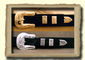 Contemporary Sterling Silver Buckle Set